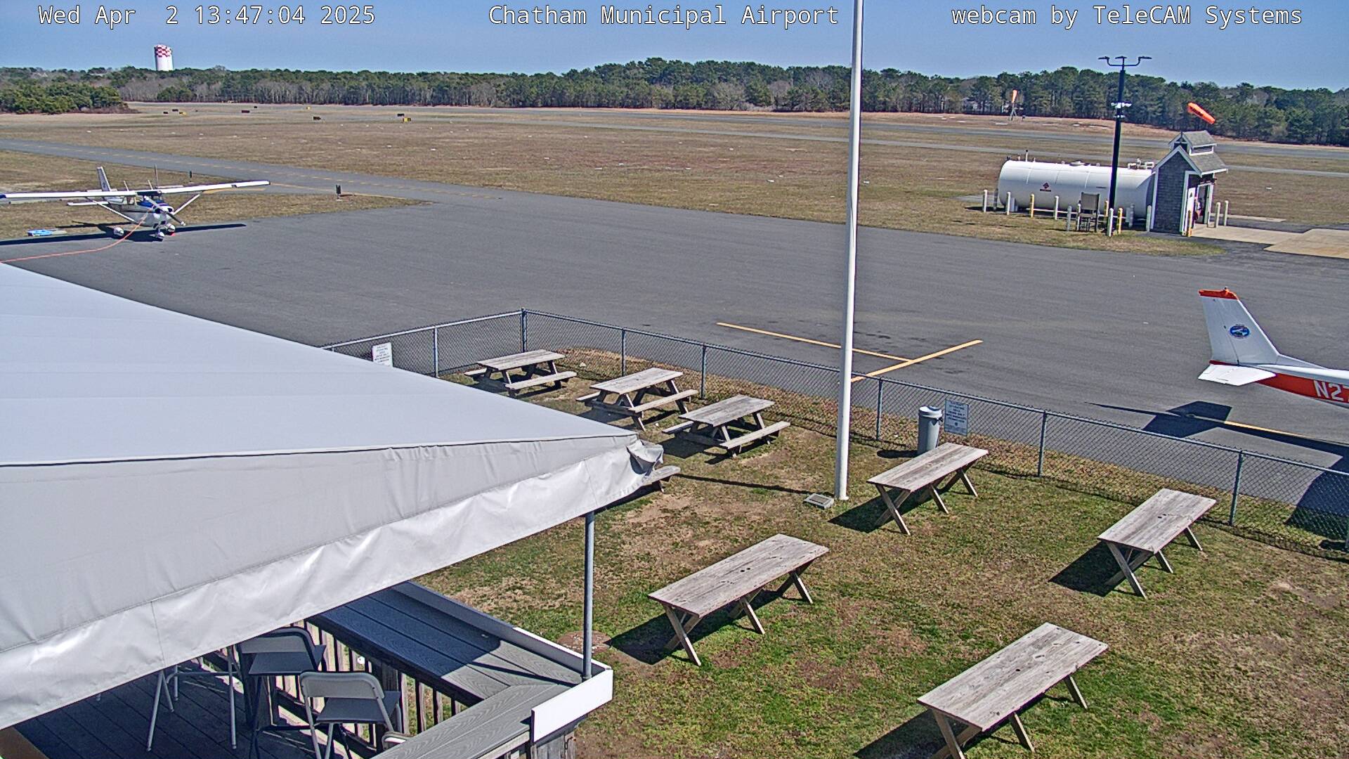 USA Chatham Open air cafe at the airport webcam